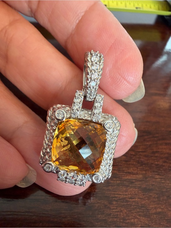 Judith Ripka Jewelry - judith ripka sterling silver citrine pendant